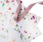 Itsy Belle Studio Floral Wedding Wrapping Paper + Ribbon Set with Tags - White gift wrap, fall Flower flat Sheets, Boho Bridal Shower Wrap