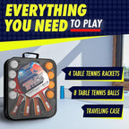 NIBIRU SPORT Professional Ping Pong Paddle Sets, 2 Paddle or 4 Paddle Table Tennis Set with Tournament Quality Balls and Carry Bag/Storage Case, Table Tennis Equipment & Ping Pong Accessories