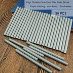 Wax Seal Stick, Ioggtser 30PCS Mini Glue Gun Wax Seal Stick for Wax Seal Stamp, Sealing Wax Sticks for Wedding Invitations, Cards, Envelopes (Silver)