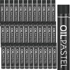 Geyoga 36 Pcs Soft Oil Pastels Bulk Artists Oil Crayons Single Color Creamy Pastels for Art Painting Drawing Blending for Back to School First Day of School Kids Students Artists(Black)
