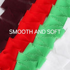 TONIFUL 4 Rolls Silk Chiffon Ribbon 1-1/2 Inch x 22 Yards, Bright Red and Green Handmade Fringe Silk Ribbon Set for Gift Wrapping Flowral Bouquets Crafts Christmas Wreath Elf-Themed Party Decoration