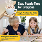 Gondola 1500 Pieces Puzzle Board with Mug Holders, 6 Drawers and Cover, Sturdy Jigsaw Puzzle Table Tray, 26"x35" Portable Wooden Jigsaw Puzzles Accessories, Jig Saw Home Holder Organizer Boards