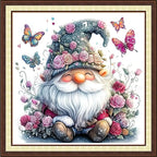 Findvoor Counted Cross Stitch Kits for Adults Full Range of Cross Stitching Embroidery Unprinted Pattern for Beginners, 11CT Needlepoint Kit Patterns Embroidery Kits-Dwarf Flower 18x18 inch