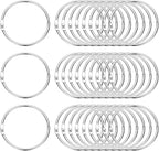 PATIKIL 2" x 2.2" Loose Leaf Binder Rings, 30 Pcs Metal Book Rings Nickel Keychain Ring for Paper Index Cards Flash Card Notebook Rings Office Home Book Binder, Silver Tone