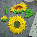 Oversized Sunflower Silicone Mold Leaves Cake Decoration Fondant Mold for Wedding,Birthday Party Cupcake Topper Chocolate Candy Cookies Mousse DIY Gypsum Soap UV Resin Polymer Clay Crafts