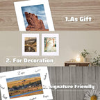 HOTUO 10 Pack Acid Free White Picture Frame Mats, Pre-Cut 11x14 Picture Mats with Ivory Core Bevel Cut for 8x10 Photo, Signature Friendly 4 Ply Thickness Photo Mat for Frames/Artwork/Print/Picture