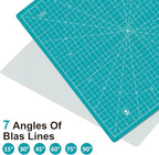 Headley Tools 17"x17" Rotating Cutting Mat, Self Healing Mat with 360-Degree Rotation & Anti-Slip Base, Sewing Board Cutting Mat Perfect for Fabric Quilting Leather Hobby Project, Turquoise