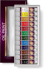 MyArtscape Oil Paint Set - 12 x 12ml Tubes - Lightfast - Heavy Body - Oil-based Vibrant Colors - High Pigment Load - Non-fading - Artist Quality Painting Supplies - Professional Craft Paints