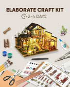 DIY Miniature House Kit, DIY Dollhouse Kit for Adults to Build, Mini House Kit with LED, Mayberry Street Miniatures, Ideal Gifts for Birthday, Valentine Christmas(Janpanese House)