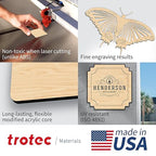 Trotec TroLase | 12"x12"x1/16", 8 Pcs | Maple/Black | 2 Ply | Modified Acrylic | Laser Engraving Double Color Plastic Sheet | Engraving Blanks for Laser, Saw, Guillotine | Made in USA