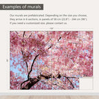AFZEVEB-Pink Flower Wallpaper Natural Landscape Floral Wall Mural for Bedroom 136"x96"(Not Peel and Stick)