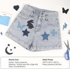 HTVRONT Iron on Patches for Clothing Repair - 20PCS 100% Cotton Denim Patches for Jeans Kit, 4-1/4" by 3-3/4" Iron on for Jeans Repairing 4 Shades Jean Patches