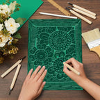 Yeaqee 8 Pcs Linoleum Block Rubber Carving Block Soft Linocut Blocks Large Linoleum Sheet Unmounted Lino Plates for Engraving Art Project Printmaking Artist Studio Supplies (9 x 12 Inch,Green)