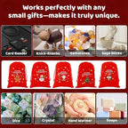 Tapleap Velvet Coth Christmas Bags with Drawstring, 50Pcs 5x7 for Wrapping Christmas Party Favors or Gifts for Friends, Small Bussiness, Children, Coworkers