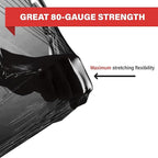 Black Industrial Strength Extra Thick 4 Pack 17.5" 1100 SqFt 80 Gauge (20 Micron) Shrink Wrap Roll for Moving, Furniture, Pallets, Packing