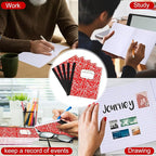 Seajan 20 Pack Composition Notebooks, Wide Ruled Paper, 7-1/2" x 9-3/4" Marble Hard Covers, 60 Sheets, Composition Notebooks Bulk for Students Back to School Adults Office Supplies(Red)
