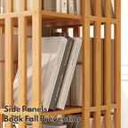 YOWOS Rotating Bookshelf Tower, 360 Display Spinning Bookcase, Bamboo Bookshelf Floor Standing Storage Rack, Wood Narrow Book Shelf Organizer for Kids&Adults(Nature, 6 Tier)
