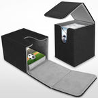 Mlikero 4 Pack Card Deck Box, Commander Deck Box Holds 400+ Single Sleeved Cards with 4 Dividers, Leather Magnetic Card Box Fit for MTG, TCG