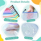 9pcs Mesh Zipper Pouch Bags, A3 Sizes, 9 Colors, Board Game Storage, Travel, School, Office Organize