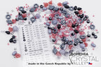 2.1oz (60 g) Mix of Unique Czech Bohemia Glass Pressed Beads, Matte and Glossy, Hand Made, Pink Gray Black Hematite