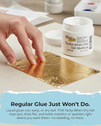 The Crafter’s Workshop – Tacky-When-Dry Gel Medium, Foil Adhesive for Paper Crafts, Journaling & Mixed Media | Dries Clear & Tacky for Glitter, Gilding & Mica Effects, 2 oz Jar