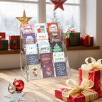 5 Tier Acrylic Card Display Stand, Clear Display for Greeting Cards, Sports Cards, Postcards, Stickers & Brochures (2 Pack)
