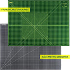 Extra Large 36" x 48" Self Healing Sewing Mat, WerkWise Rotary Cutting Mat, Double Sided 5-Ply 36x48 Inch Board for Quilting, Fabric, & Crafts, Designed for Use with Rotary Cutters (Green & Black)