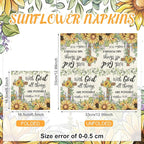 60 Pcs Sunflower Christian Cocktail Paper Napkins 6.5 x 6.5 Inches Disposable Paper Napkins Dessert Beverage Tissue for Decoupage Luncheon Tissue for Theme Party Wedding Birthday Party
