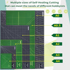 Extra Large 36" x 48" Self Healing Sewing Mat, WerkWise Rotary Cutting Mat, Double Sided 5-Ply 36x48 Inch Board for Quilting, Fabric, & Crafts, Designed for Use with Rotary Cutters (Green & Black)