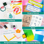 CraftyManor Mini Smudge Ink Pads for Stamps, Water Based Halo Dye Stamp Pad for Scrapbooking, DIY Craft Scrapbook Supplies for Adults (8 Colors)