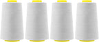 Mandala Crafts 4 Pack of Serger Threads Cones Spools - 40S/2 24000 Yards Polyester Silver Gray Threads for Sergers Machine and Overlock Quilting Sewing Machine