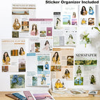 6Pcs Girl Sticker Book Set, Pre-Cut Scrapbook Kits for Journal Supplies DIY Crafting Planner, with Organizer