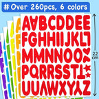 EZCRA Felt Alphabet Stickers, Large Self-Adhesive A-Z Puffy Letters for Kids Ages 3-5 – Classroom, Preschool, Homeschool DIY, Scrapbooking, 260+ Pieces