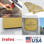 Trotec | Metallic Looking Acrylic Sheet | 12"x24"x1/16, 4 Pcs | European Gold/Black | Metallic Finish - Scratch Resistant for Laser Engraving & Cutting,Printing,Glowforge,Name Plate | USA Made