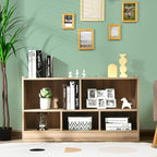Tangkula 5 Cube Bookcase, 2 Tier Wooden Storage Open Bookshelf, Multipurpose Display Storage Cabinet for Living Room, Bedroom, Hallway, Kid's Playroom, Reading Nook (Natural)