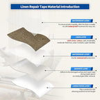 KING MOUNTAIN Linen Repair Patches, Self-Adhesive Linen Fabric Patches, 4 X 63 inch Extra Size, Multi Color, Can be Used for Linen Sofa Repair and Linen Clothes Repair (Brown)