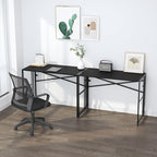 Folding Desk 40 inch Writing Gaming Computer Camping Desk, No Assembly Required Home Office Table, Black