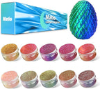 Matio Chameleon Mica Powder, 10 * 5g Chrome Powder, Pearlescent Effect Color Shift Pigment, Mica Powder Set for Epoxy Resin, Soap Candle Dye, Nail Art, Makeup, DIY Bath Bombs, Painting, Slime Pigment
