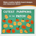 60 Pieces Pumpkin Cutouts for Fall Crafts and Classroom Decor, Orange Paper Shapes in Three Designs for Halloween Projects, Bulletin Boards, Autumn Activities, Double Sided USA Made Cardstock