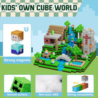 100PCS Magnetic Blocks - Grassland Magnetic Building Blocks Set, STEM Sensory Outdoor Toys, Build Forest World Set for 3+ Year Old Boys&Girls, Christmas Birthday Gift (Forest)