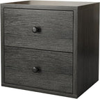FUSUNBAO Magic DIY Cube Storage Organizer Stackable Cubes for Home Books Clothes Toy-Modular Cubby Storage System-Office Cubical-Bookcase Closet (French Oak,Drawer Cube)