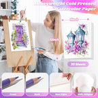 Watercolor Paper, Art Supplies for Adults Kids, 9"x12" Artist Sketch Easel Acrylic Painting Water Color Drawing Paper Bulk, Valentines Day Easter Gifts for 8 9 10 11 12 13 14 Year Old Teens Girl Boys