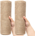 10 Inch Natural Burlap Fabric Roll - 10 Yards Jute Fabric Ribbon for DIY Gift Wrapping Craft Projects, Wedding, Christmas Home Decoration (25 cm, 10 in)