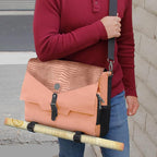 ENHANCE Collector's Edition RPG Player's Essentials DND Bag - Dragon Hide Exterior Messenger Bag Fits 2-4 Books, Binders, Dice & Accessories, with 17 inch Laptop Slot, Battlemap Straps (Dragon Pink)
