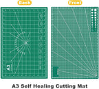 5 PCS Self Healing Cutting Mat 12" x 18": Sewing Rotary Cutting Mat for Crafts and Fabric Sewing Scrapbooking Quilting and Precision Cutting (5, Green)