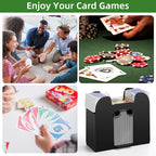 Automatic Card Shuffler 1/2/4/6 Decks,Battery Operated Electric Playing Card Shuffler for UNO,Casino Card Game,Poker,Phase 10,Blackjack,Texas Hold'em,Home Card Games