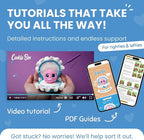 Cookie Box Crochet Kit for Beginners – Gift Set to Make Oyster Pear Amigurumi Plushie – Easy DIY Crochet & Knitting Starter Kit with Video and PDF Tutorials