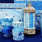 YUBBAEX 10 Rolls Four Seasons Washi Tape Set Blue Snowflake Masking Decorative Tapes (Winter)