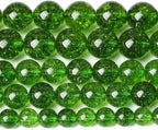 4MM Green Peridot Crystal Quartz Beads Natural Gemstone Beads Round Loose Beads for Jewelry and Bracelets Making 180pcs 2 Strands 32"
