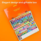 ARTISTRO Watercolor Paint Set 160 Colors - Vivid, Metallic & Neon, Portable Travel Set for Kids & Adults